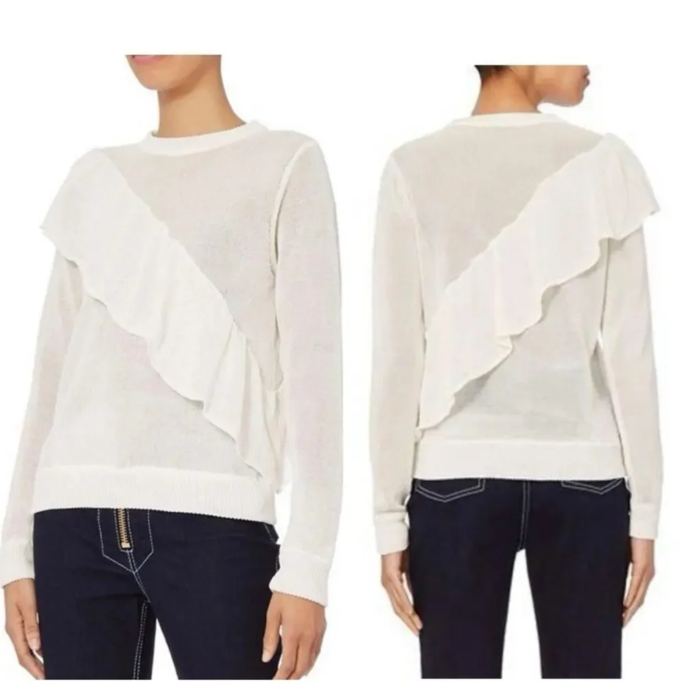 IRO Raja Ecru Ruffle Sweater - Picture 1 of 9